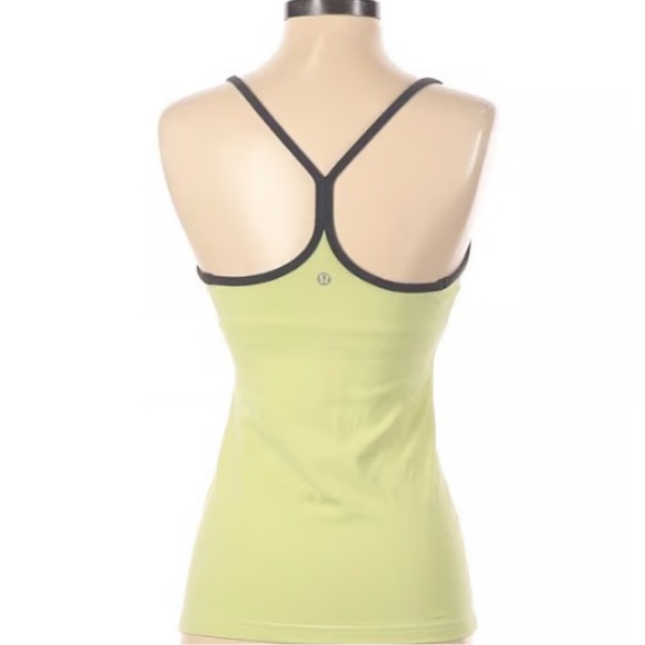 Lululemon Athletica Women's Sz 6 Lime Green T strap running active tank - Picture 3 of 4